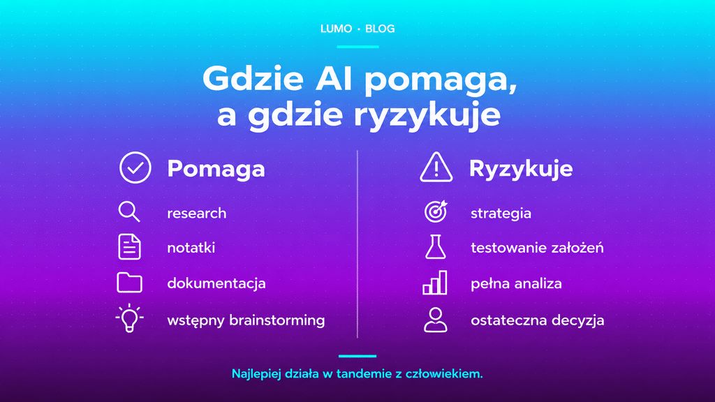 gdzie AI pomaga, a gdzie ryzykuje
